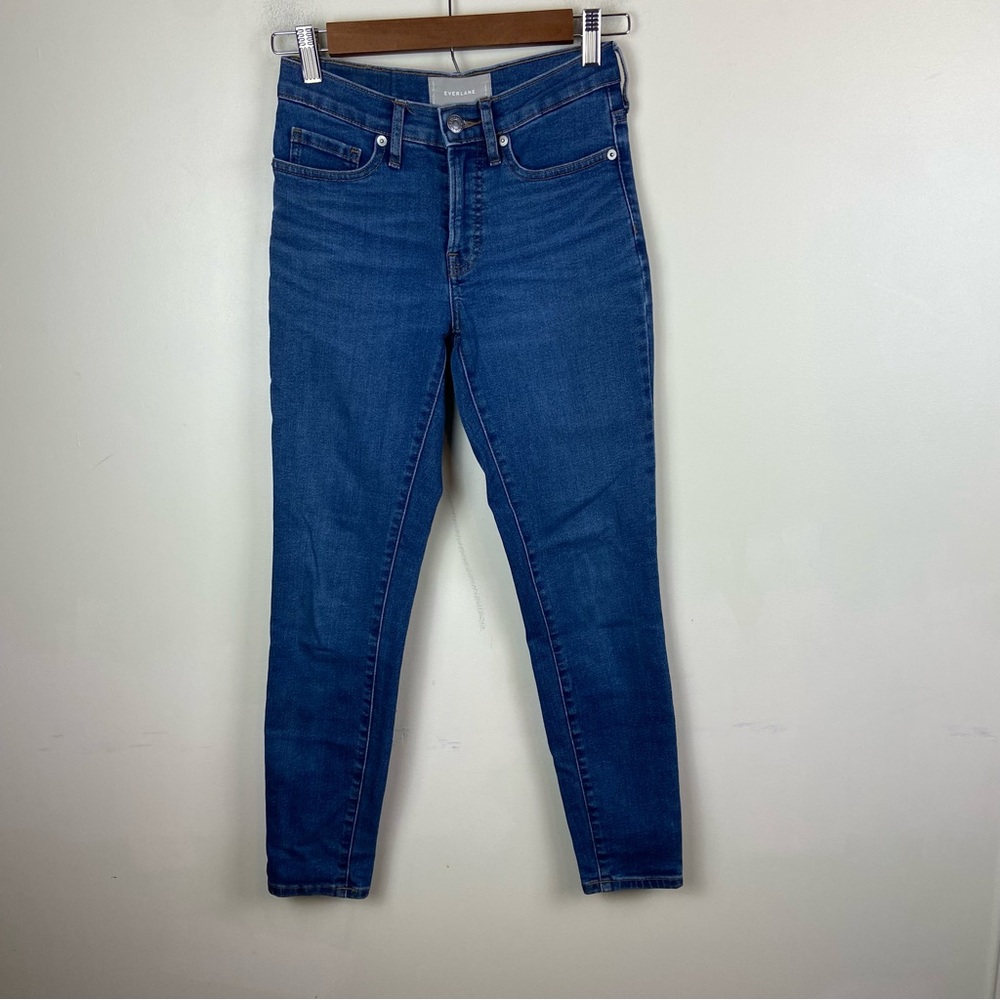 Everlane Mid Rise Medium Wash Ankle‎ Skinny Denim Jeans Size 25 Classic